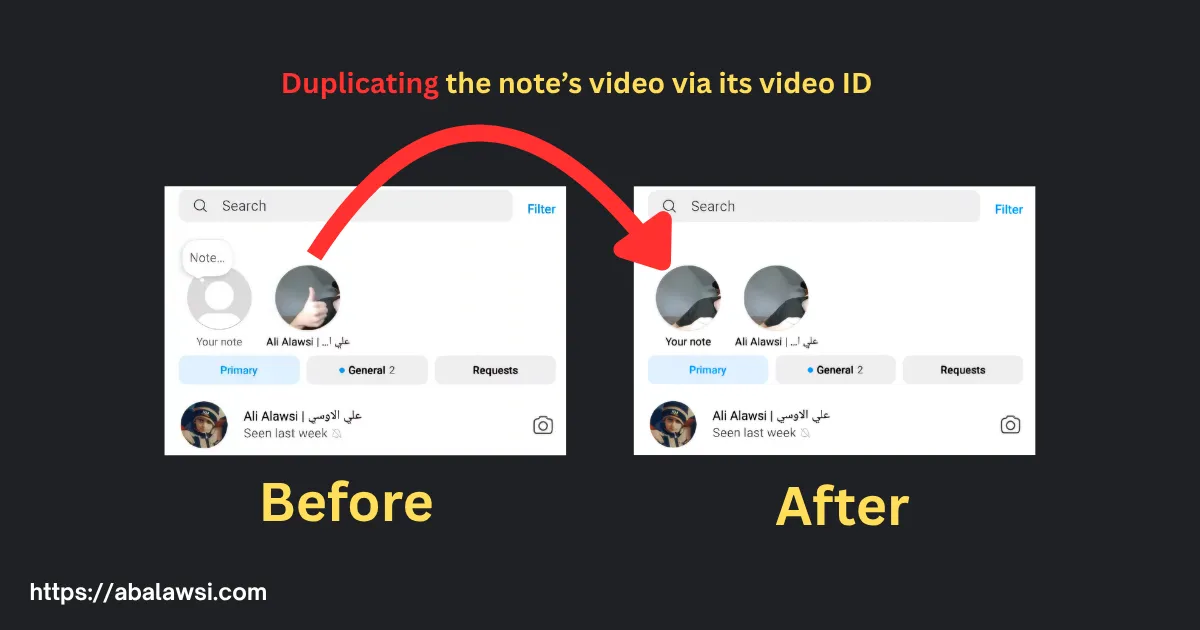 Deleting another user's Instagram video note with a reused ID